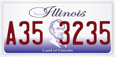 IL license plate A353235