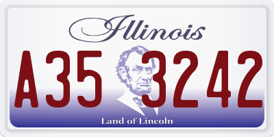 IL license plate A353242