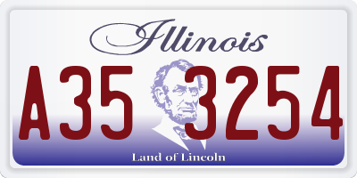 IL license plate A353254