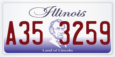 IL license plate A353259
