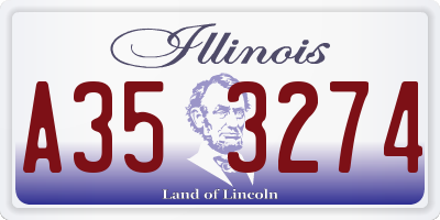 IL license plate A353274