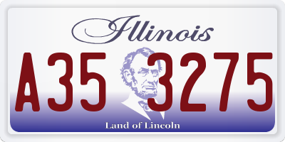 IL license plate A353275