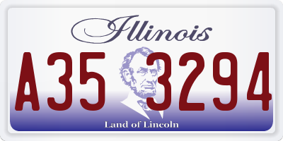 IL license plate A353294