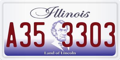 IL license plate A353303