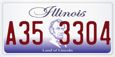 IL license plate A353304