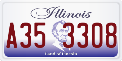 IL license plate A353308