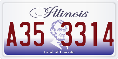 IL license plate A353314