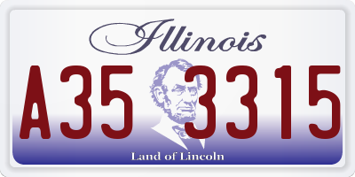 IL license plate A353315