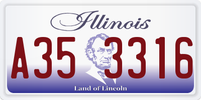 IL license plate A353316