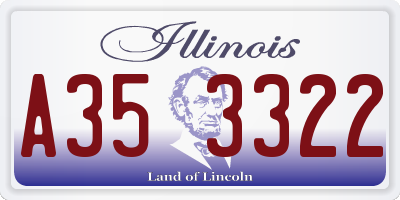 IL license plate A353322