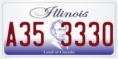 IL license plate A353330