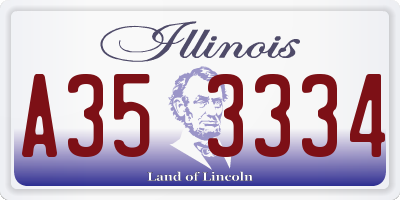 IL license plate A353334