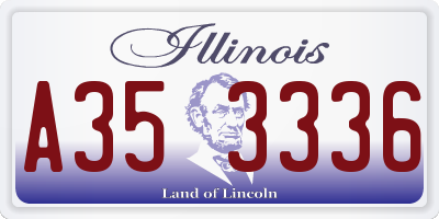 IL license plate A353336