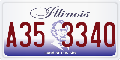 IL license plate A353340