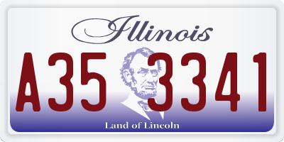 IL license plate A353341
