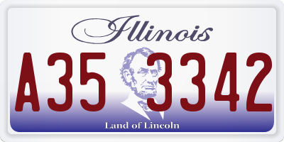 IL license plate A353342