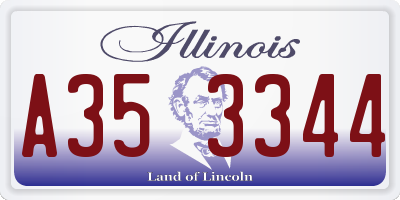IL license plate A353344