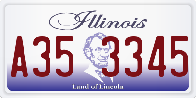 IL license plate A353345