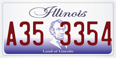 IL license plate A353354
