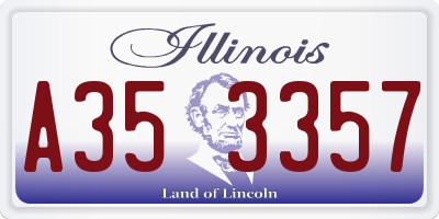 IL license plate A353357