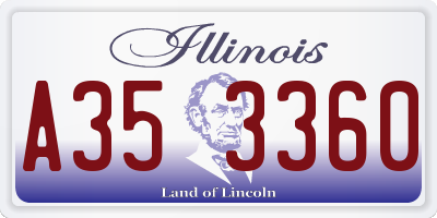 IL license plate A353360