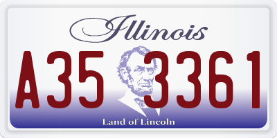 IL license plate A353361