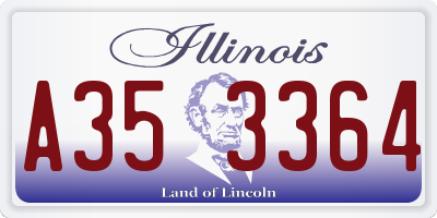 IL license plate A353364