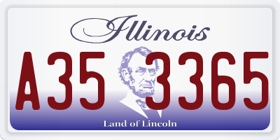 IL license plate A353365