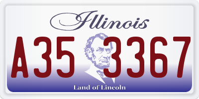 IL license plate A353367
