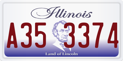 IL license plate A353374
