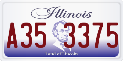 IL license plate A353375