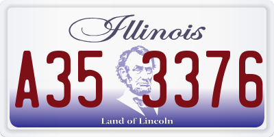 IL license plate A353376