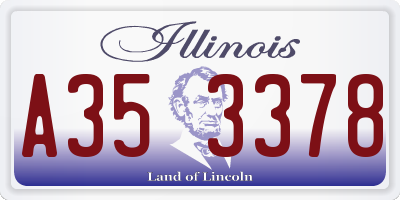 IL license plate A353378