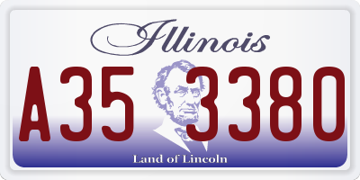 IL license plate A353380