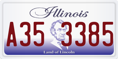 IL license plate A353385