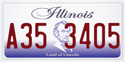 IL license plate A353405