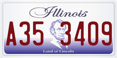 IL license plate A353409