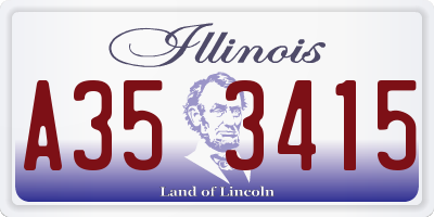 IL license plate A353415