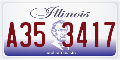 IL license plate A353417