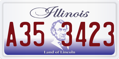 IL license plate A353423