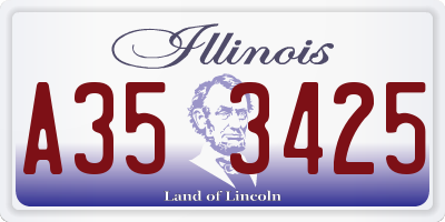 IL license plate A353425