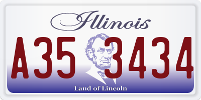 IL license plate A353434