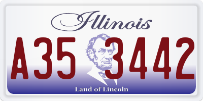 IL license plate A353442