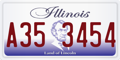IL license plate A353454