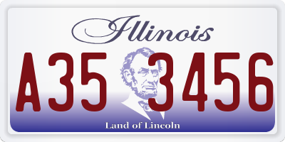 IL license plate A353456