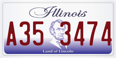 IL license plate A353474