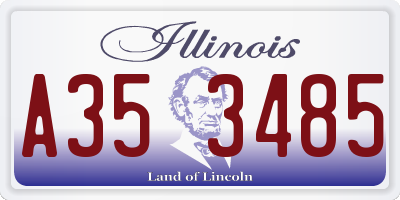 IL license plate A353485
