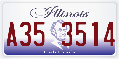 IL license plate A353514
