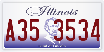 IL license plate A353534