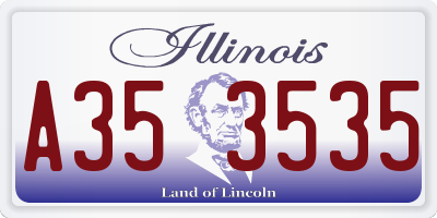 IL license plate A353535
